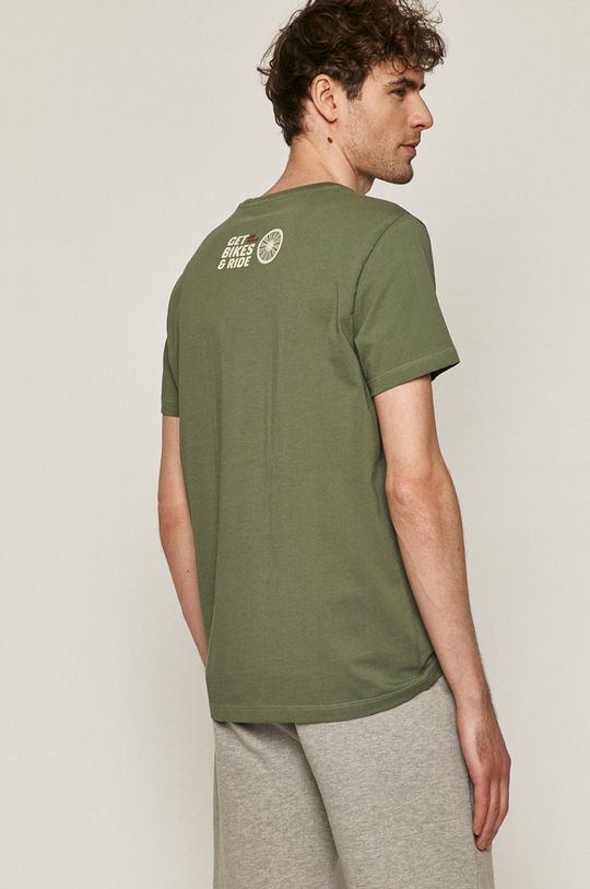 zielony T-shirt męski z bawełny organicznej zielony