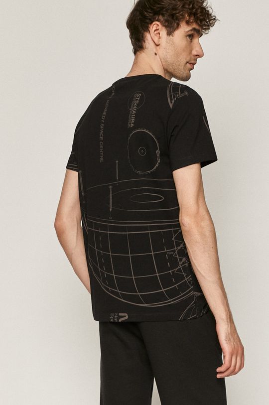 T-shirt męski z nadrukiem NASA czarny 100 % Bawełna