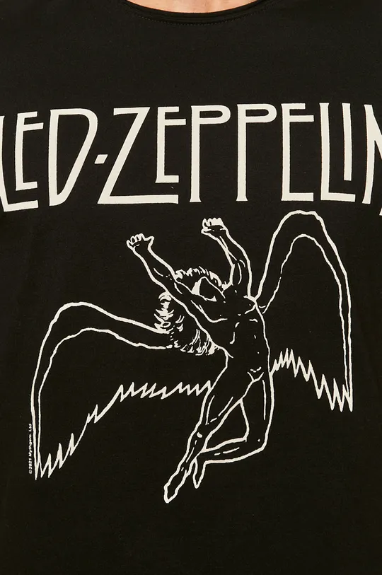 T-shirt męski z nadrukiem Led Zeppelin czarny Męski