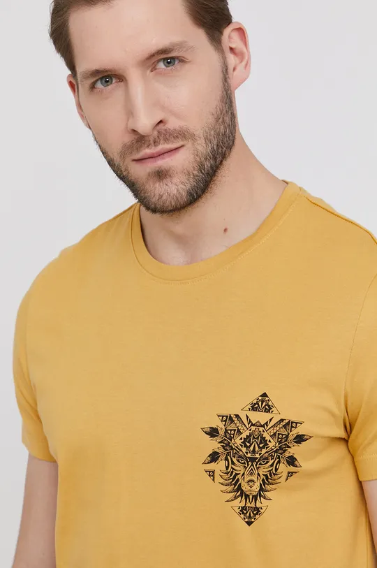 żółty T-shirt męski z bawełny organicznej żółty