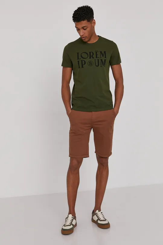 T-shirt męski z bawełny organicznej by Bartek Bojarczuk zielony zielony