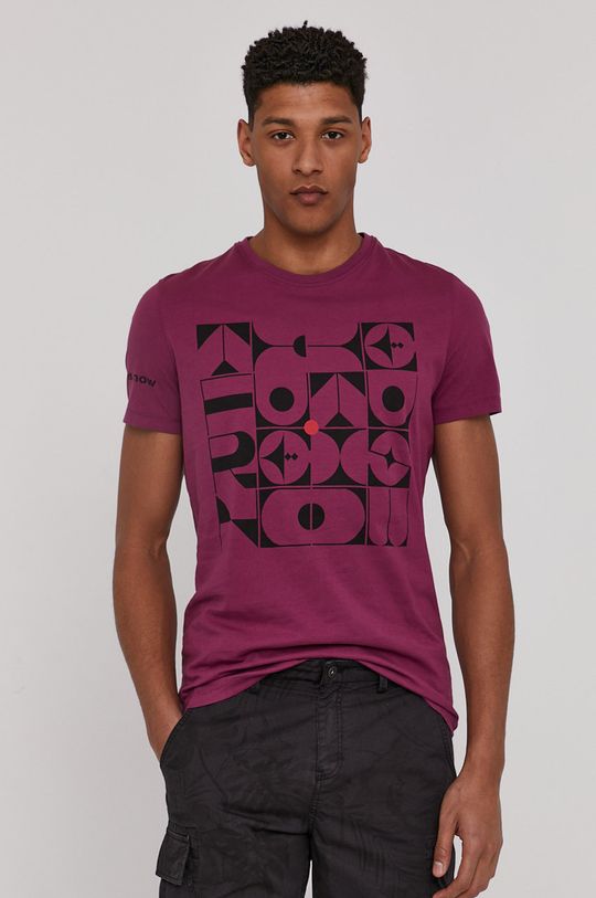 fioletowy T-shirt męski z bawełny organicznej by Bartek Bojarczuk fioletowy