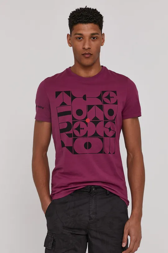 fioletowy T-shirt męski z bawełny organicznej by Bartek Bojarczuk fioletowy