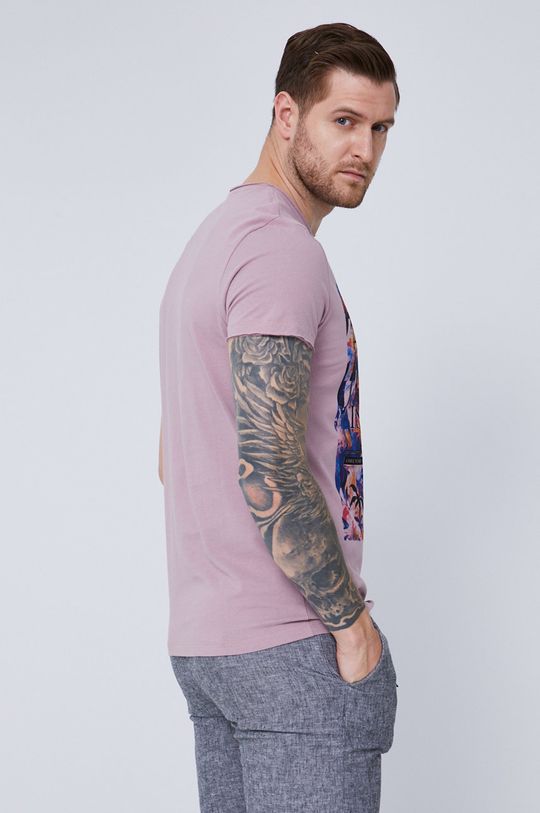 T-shirt męski z bawełny organicznej fioletowy 100 % Bawełna organiczna