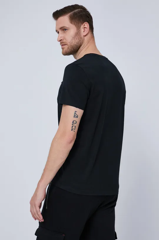 T-shirt męski z bawełny organicznej czarny 100 % Bawełna organiczna