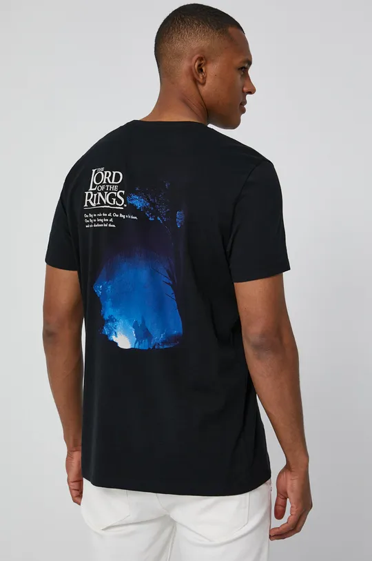 czarny T-shirt męski z bawełny organicznej z nadrukiem The Lord Of The Rings czarny