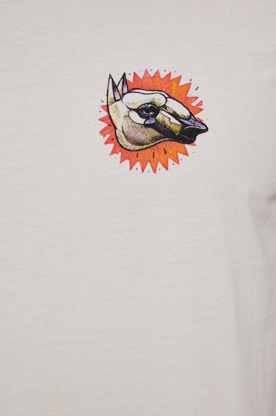 T-shirt męski z bawełny organicznej by Alek Morawski beżowy
