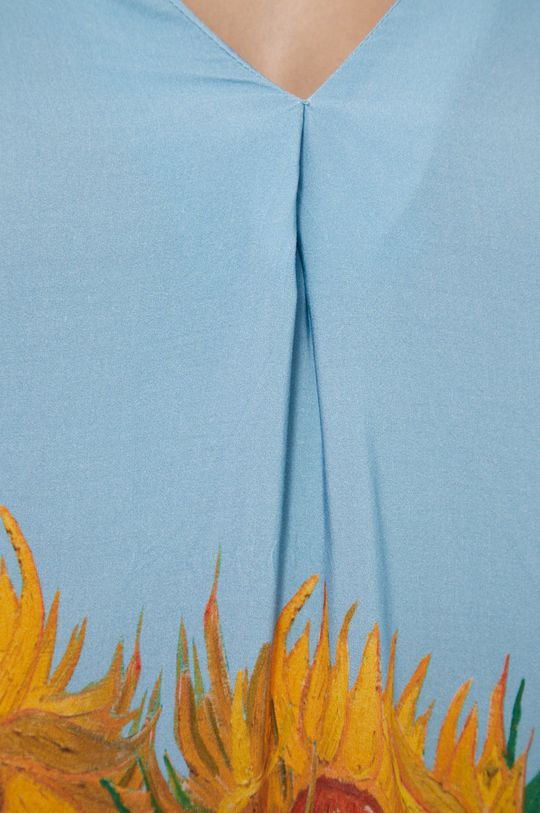 Bluzka Eviva L'arte damska wzorzysta niebieska