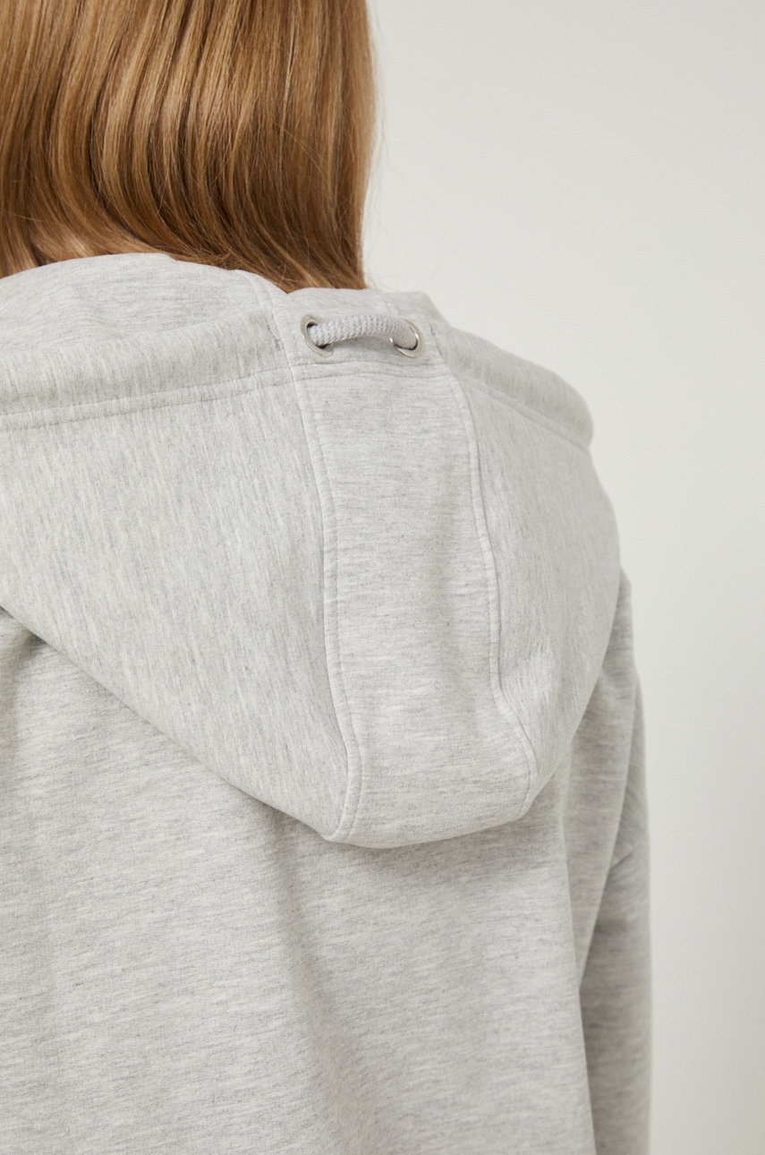 Medicine Bluza damska kolor szary z kapturem gładka