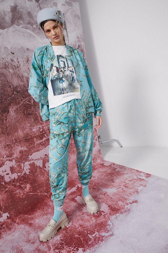 Bluza bawełniana Eviva L'arte damska wzorzysta multicolor multicolor