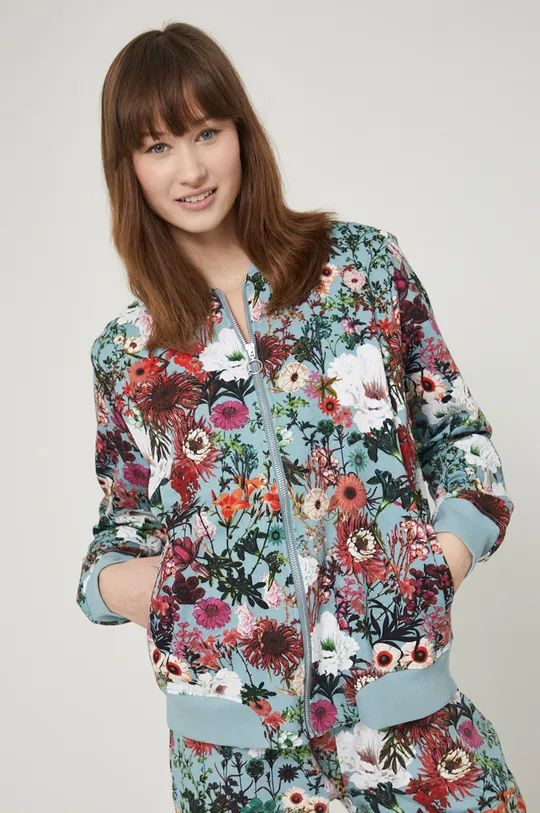 τιρκουάζ Medicine - Βαμβακερή μπλούζα Flower Oasis Γυναικεία