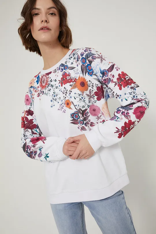 bela Medicine bombažni pulover Flower Oasis Ženski