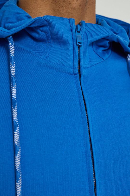 Bluza bawełniana męska z kapturem niebieska Męski