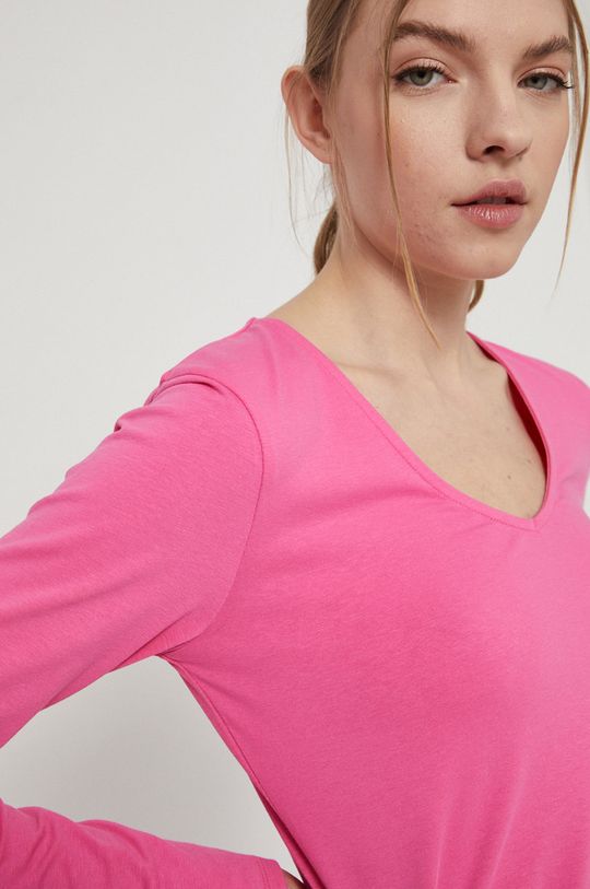 ružová Tričko s dlhým rukávom dámsky Basic