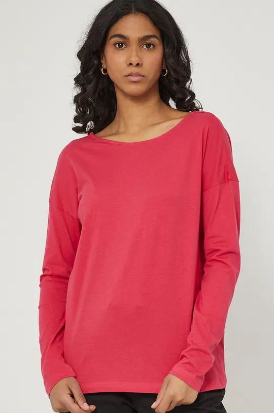 ροζ Βαμβακερή μπλούζα με μακριά μανίκια Medicine Γυναικεία