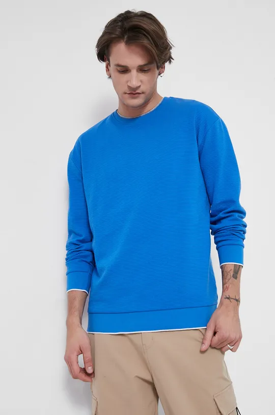 modrá Tričko s dlhým rukávom pánsky Basic Pánsky