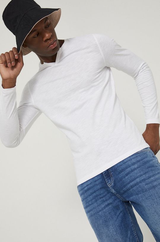 biela Bavlnené tričko s dlhým rukávom Medicine Pánsky
