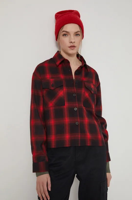 Koszula damska wzorzysta czerwona Damski