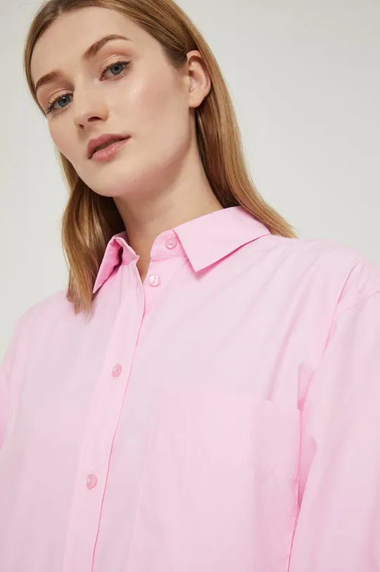 Koszula damska gładka różowa Damski