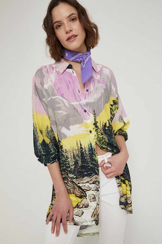multicolor Koszula damska wzorzysta multicolor Damski