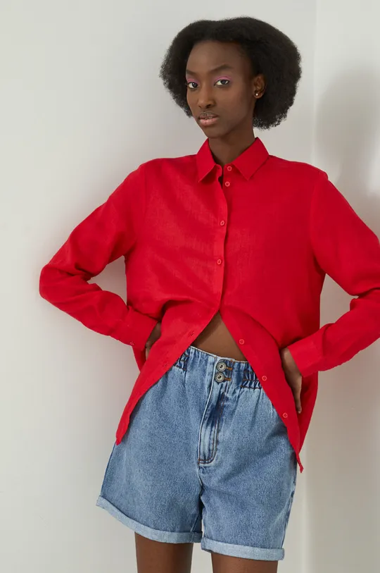 červená Ľanová košeľa dámska Essential Dámsky