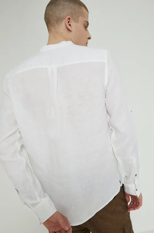 biela Ľanová košeľa pánska Basic