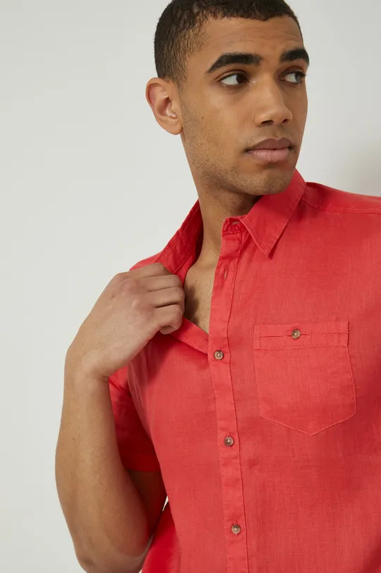 červená Ľanová košeľa pánska Basic