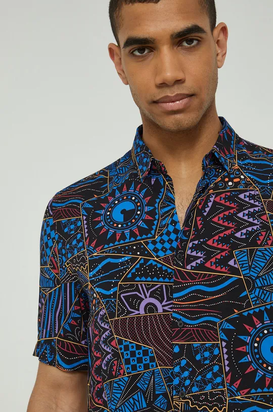 Koszula męska wzorzysta multicolor multicolor RS22.KKM908