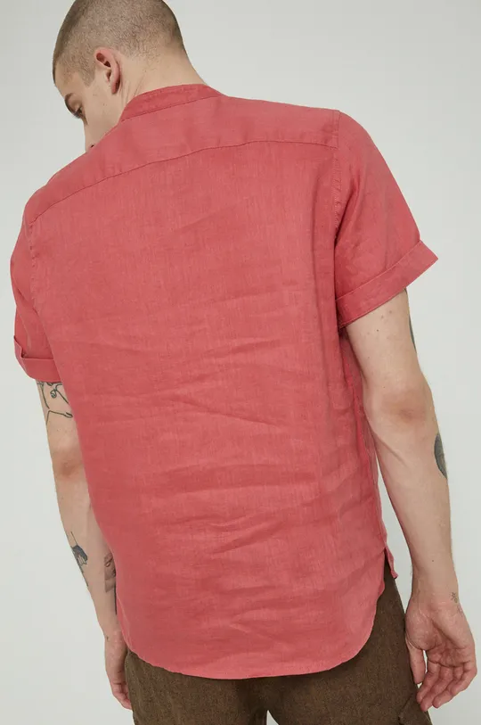 oranžová Ľanová košeľa pánska Basic