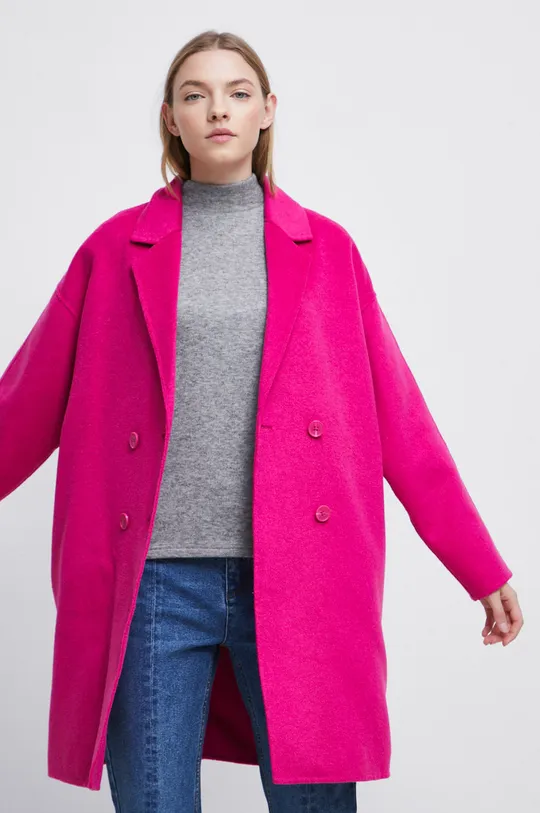 ružová Vlnený kabát Essential Dámsky