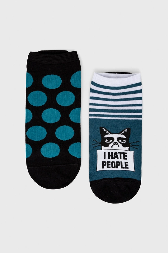 multicolor Skarpetki męskie bawełniane ' I hate people' (2-pack) multicolor Męski