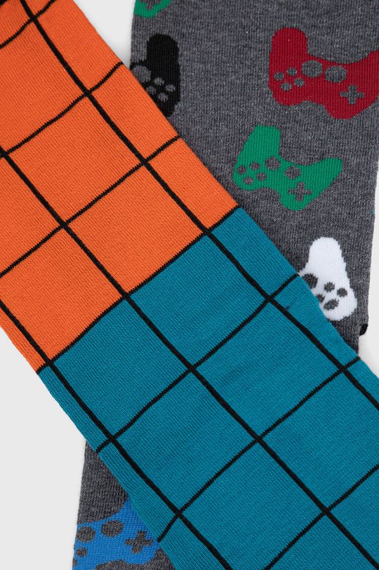 Skarpetki męskie bawełniane gamepad (2-pack) multicolor multicolor