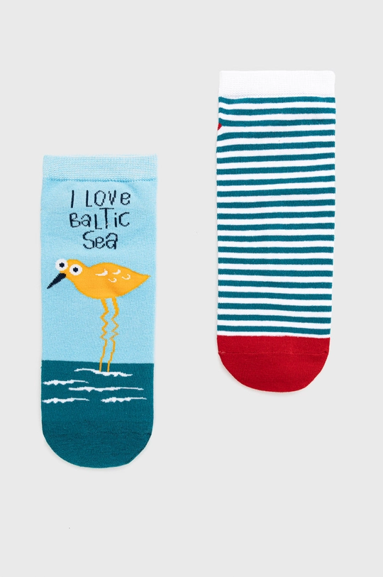 multicolor Skarpetki męskie bawełniane 'I love Baltic sea' (2-pack) multicolor Męski