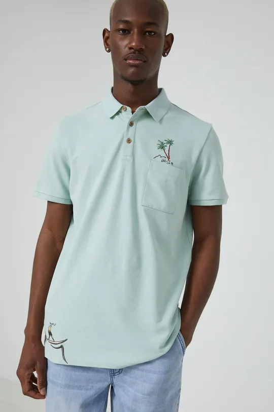tyrkysová Polo tričko pánske Watercolour Resort Pánsky