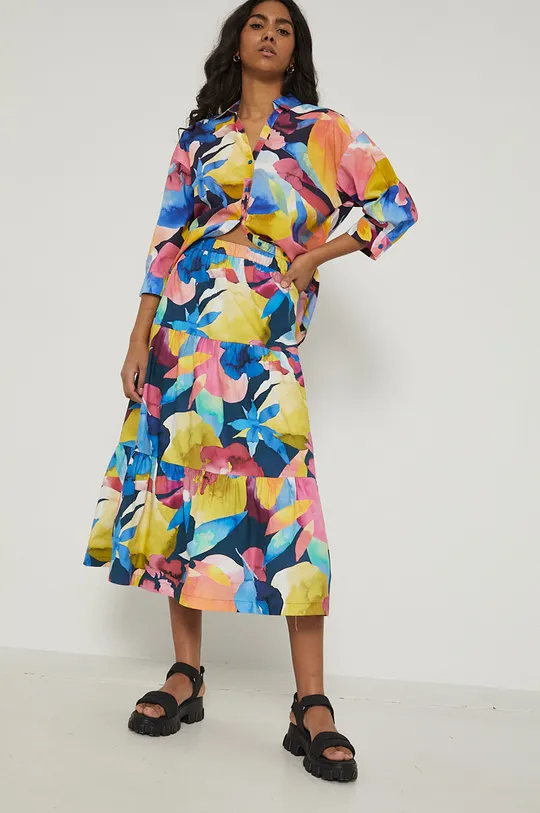 viacfarebná Bavlnená sukňa dámska Colorful Optical Dámsky