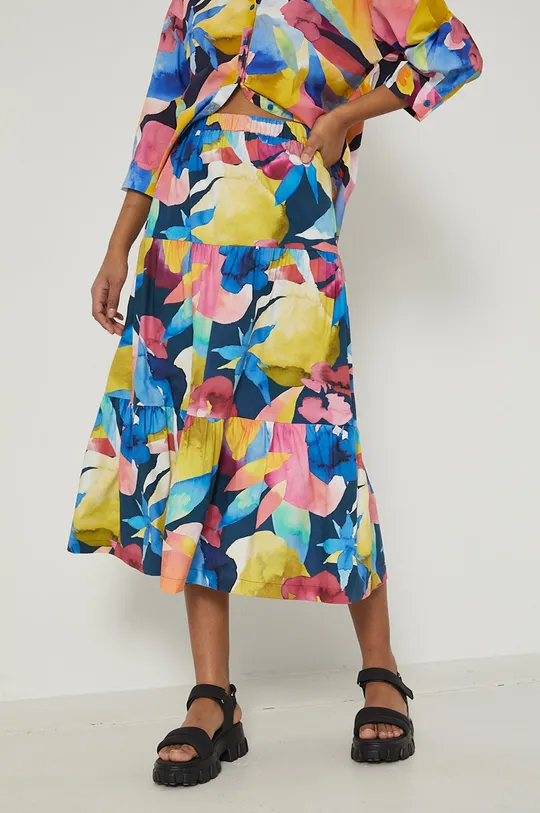Bavlnená sukňa dámska Colorful Optical viacfarebná