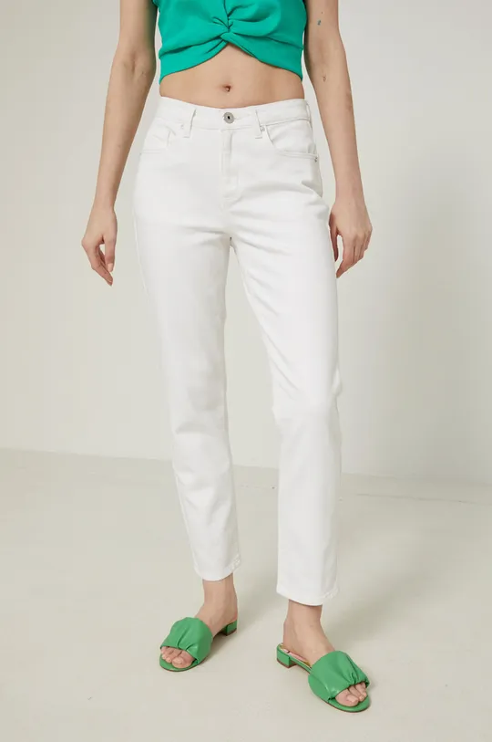 Jeansy damskie straight białe biały