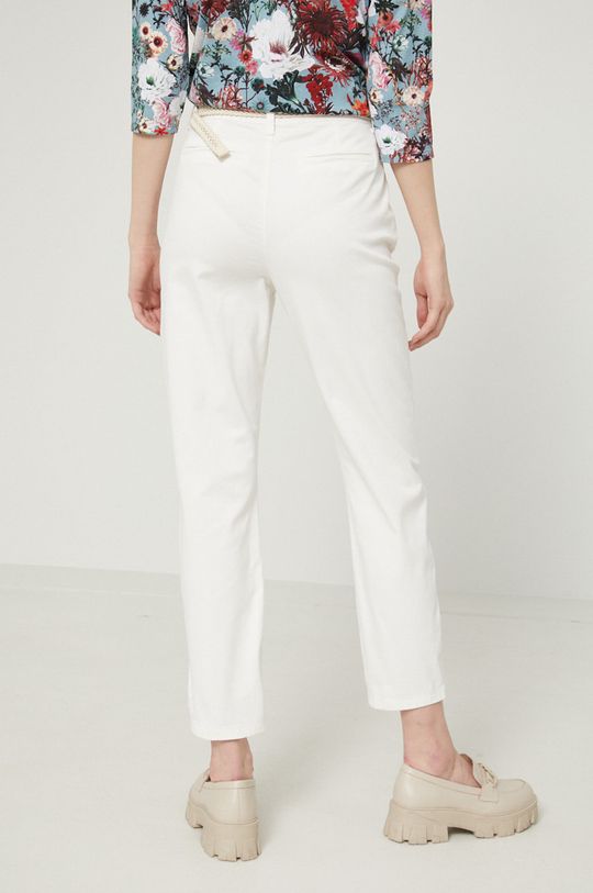 Spodnie damskie gładkie białe 98 % Bawełna, 2 % Elastan