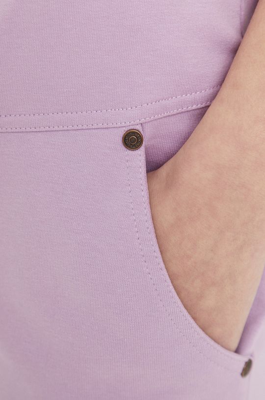 lawendowy Spodnie dresowe damskie gładkie fioletowe