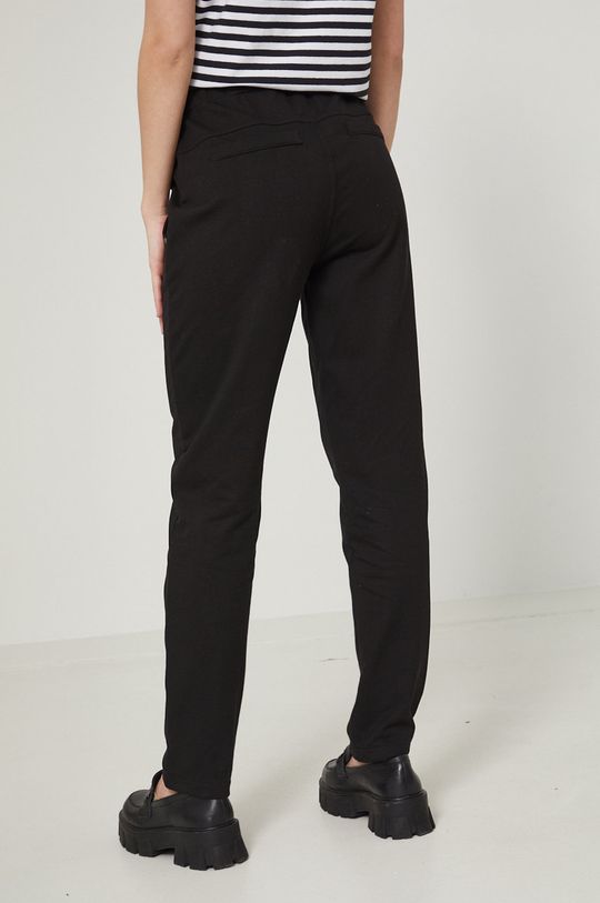 Spodnie dresowe damskie gładkie czarne 95 % Bawełna, 5 % Elastan