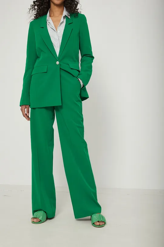 zielony Spodnie damskie szerokie zielone Damski