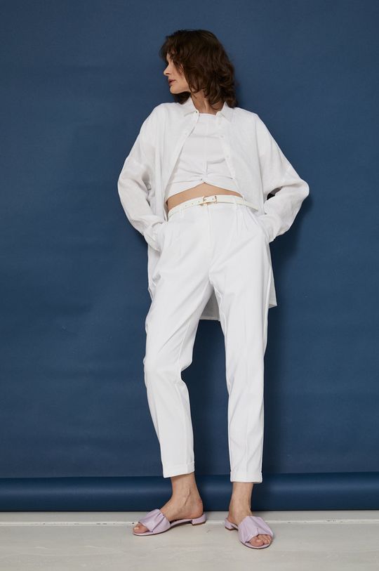 Spodnie damskie fason chinos białe biały