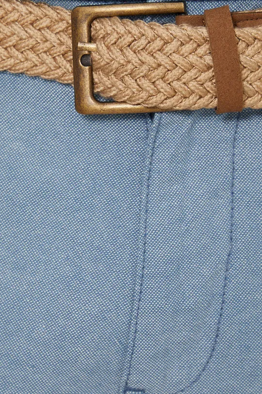 niebieski Spodnie lniane męskie niebieskie