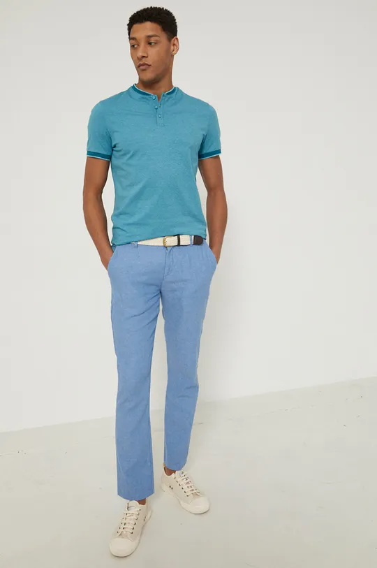 Plátěné kalhoty pánské Basic modrá
