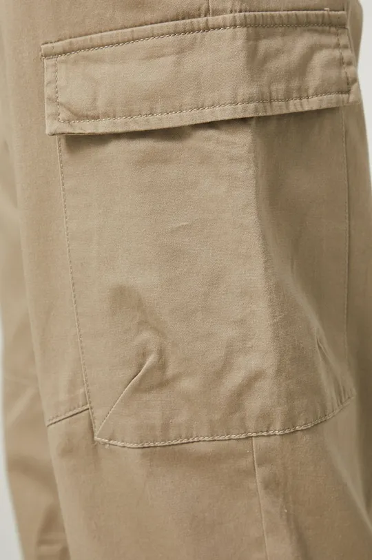beżowy Spodnie męskie gładkie z kieszeniami beżowe