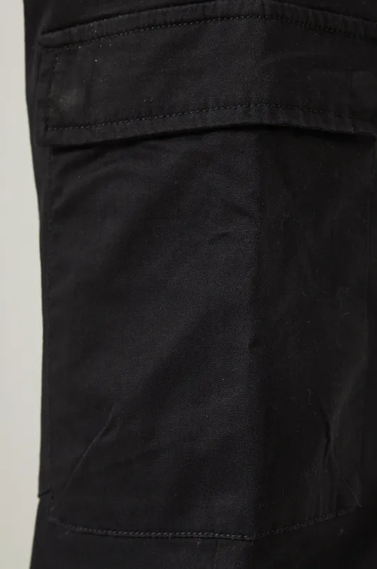 czarny Spodnie męskie gładkie z kieszeniami czarne