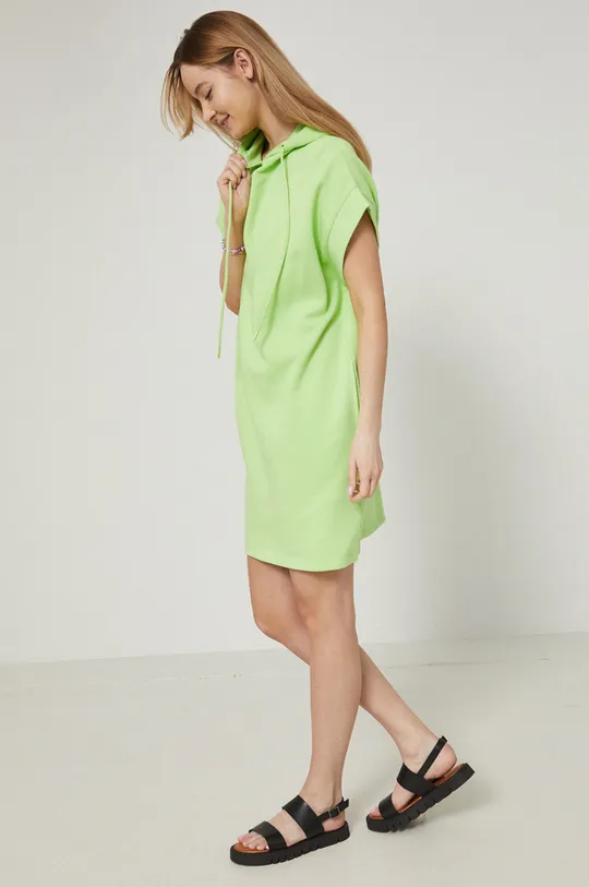 Bavlnené šaty Commercial žlto-zelená