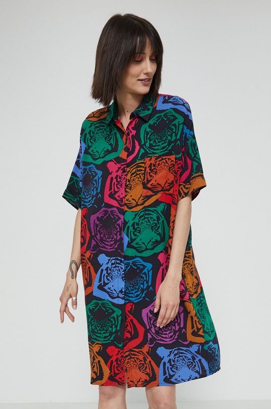 multicolor Sukienka wzorzysta oversize multicolor Damski