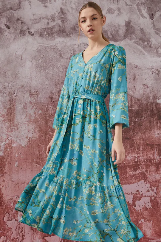 turkusowy Sukienka Eviva L'arte wzorzysta zielona Damski