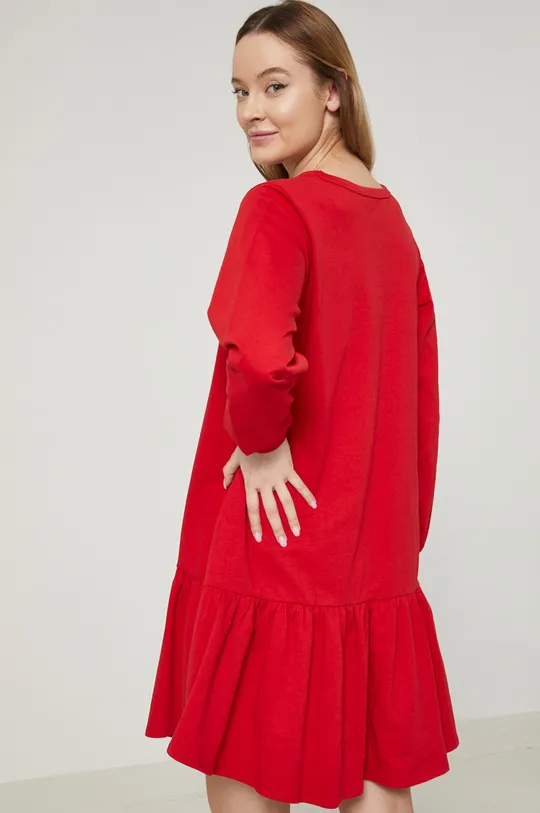 Sukienka bawełniana oversize czerwona 100 % Bawełna